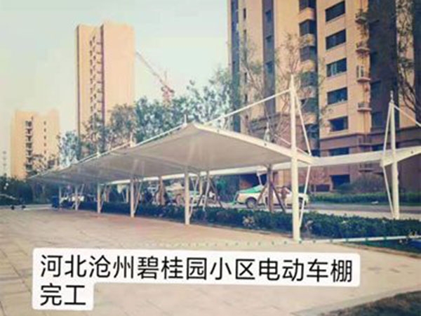 河北沧州碧桂园小区电动车棚完工